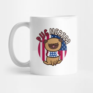 Patriotic Cute Pug 4th of July PugMerica Mug